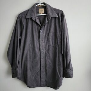 Pastime by Arrow Gray Long Sleeve Button Up Shirt Mens Size 16 32/33 Work Casual